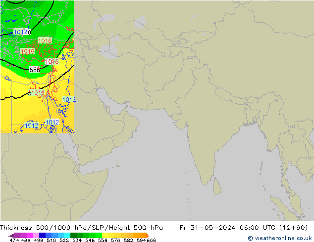 Thck 500-1000hPa Arpege-eu Fr 31.05.2024 06 UTC