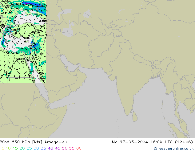 Vento 850 hPa Arpege-eu Seg 27.05.2024 18 UTC