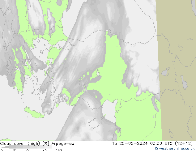 Nuages (élevé) Arpege-eu mar 28.05.2024 00 UTC