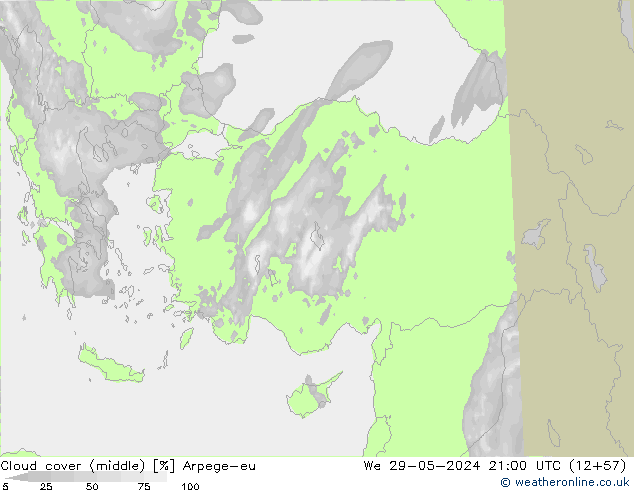 Nubes medias Arpege-eu mié 29.05.2024 21 UTC