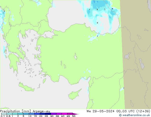 Precipitation Arpege-eu We 29.05.2024 03 UTC