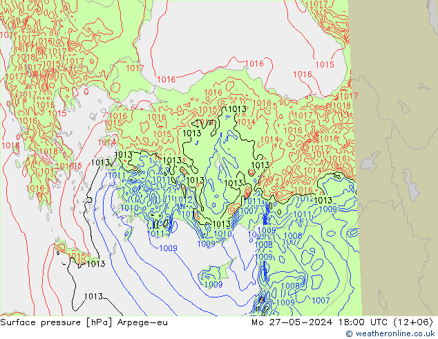 Bodendruck Arpege-eu Mo 27.05.2024 18 UTC