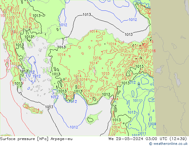 Surface pressure Arpege-eu We 29.05.2024 03 UTC