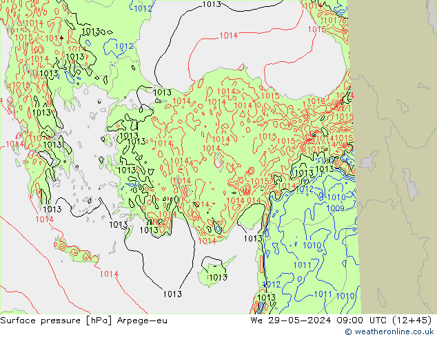 pressão do solo Arpege-eu Qua 29.05.2024 09 UTC