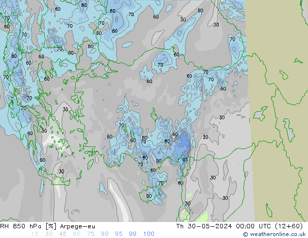 RV 850 hPa Arpege-eu do 30.05.2024 00 UTC