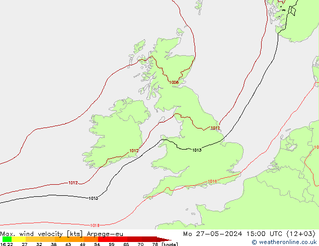 Max. wind snelheid Arpege-eu ma 27.05.2024 15 UTC