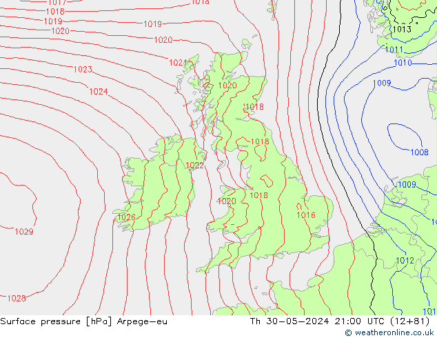 ciśnienie Arpege-eu czw. 30.05.2024 21 UTC