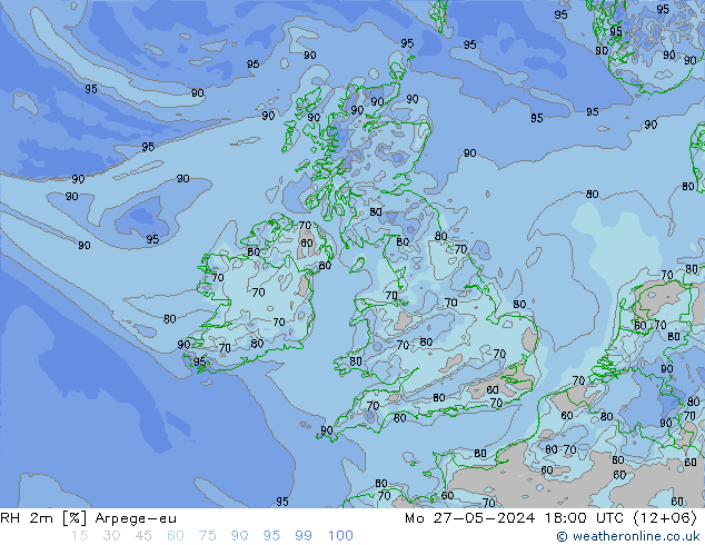 RH 2m Arpege-eu Mo 27.05.2024 18 UTC