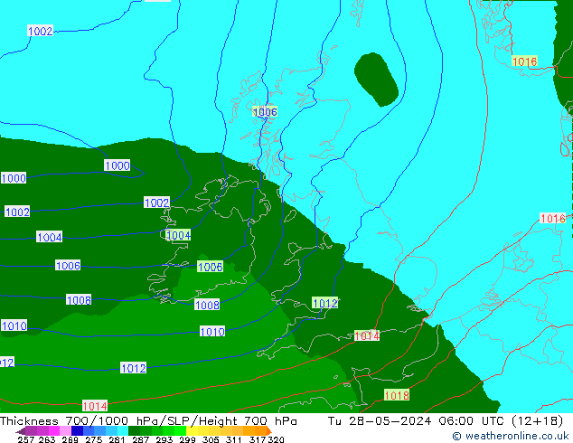 700-1000 hPa Kalınlığı Arpege-eu Sa 28.05.2024 06 UTC