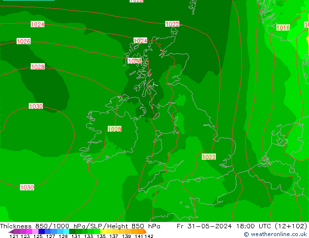 Thck 850-1000 hPa Arpege-eu Fr 31.05.2024 18 UTC