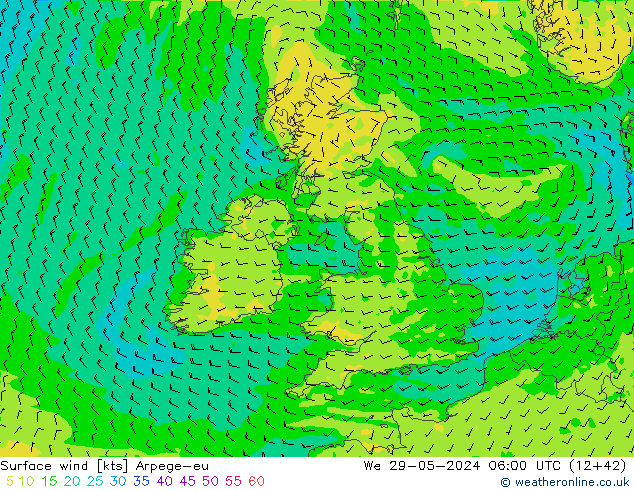 Bodenwind Arpege-eu Mi 29.05.2024 06 UTC