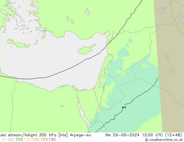 Jet stream Arpege-eu Qua 29.05.2024 12 UTC