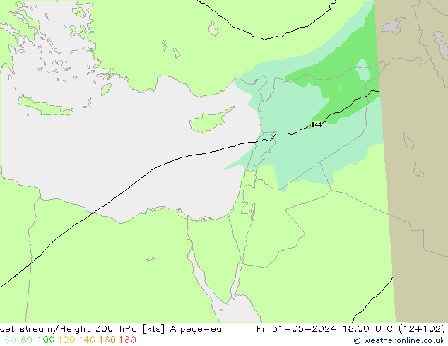 Jet stream/Height 300 hPa Arpege-eu Fr 31.05.2024 18 UTC