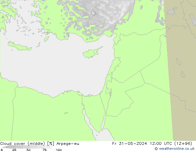 Nuages (moyen) Arpege-eu ven 31.05.2024 12 UTC