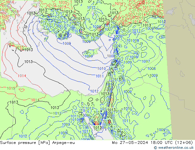 Surface pressure Arpege-eu Mo 27.05.2024 18 UTC