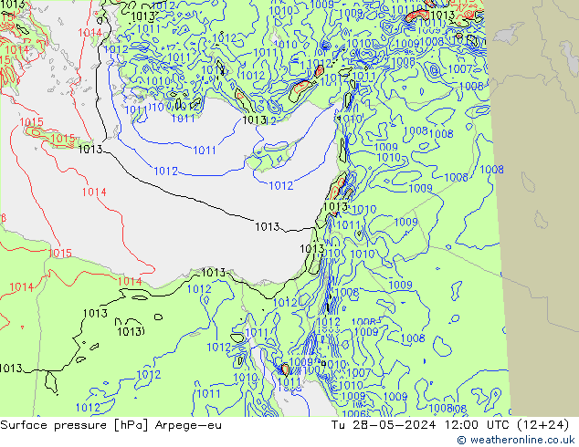 Surface pressure Arpege-eu Tu 28.05.2024 12 UTC