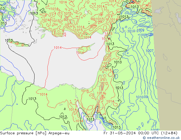 Presión superficial Arpege-eu vie 31.05.2024 00 UTC