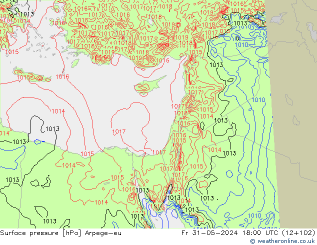 Presión superficial Arpege-eu vie 31.05.2024 18 UTC