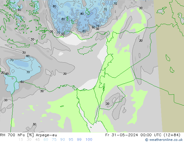 700 hPa Nispi Nem Arpege-eu Cu 31.05.2024 00 UTC