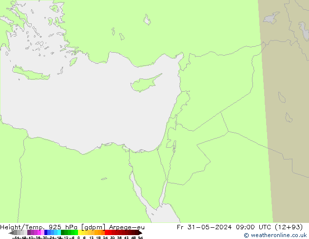 Height/Temp. 925 гПа Arpege-eu пт 31.05.2024 09 UTC