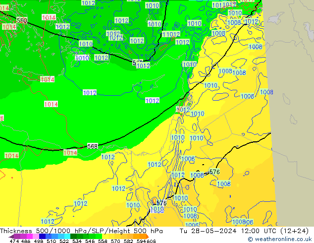 Thck 500-1000hPa Arpege-eu wto. 28.05.2024 12 UTC