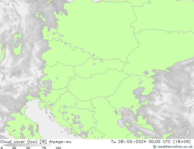 Nuages (bas) Arpege-eu mar 28.05.2024 00 UTC