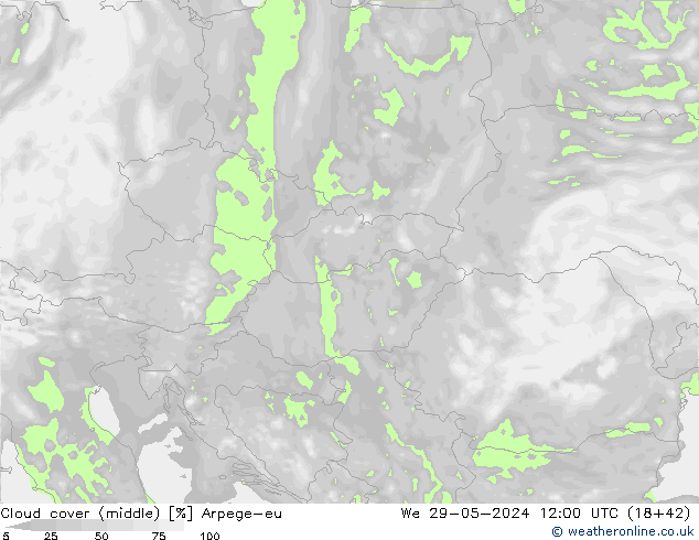 zachmurzenie (środk.) Arpege-eu śro. 29.05.2024 12 UTC