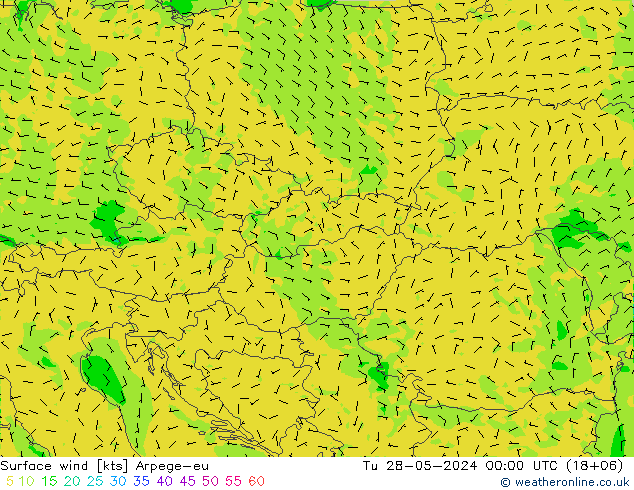 ветер 10 m Arpege-eu вт 28.05.2024 00 UTC