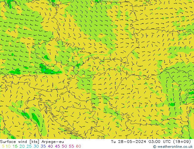 Wind 10 m Arpege-eu di 28.05.2024 03 UTC