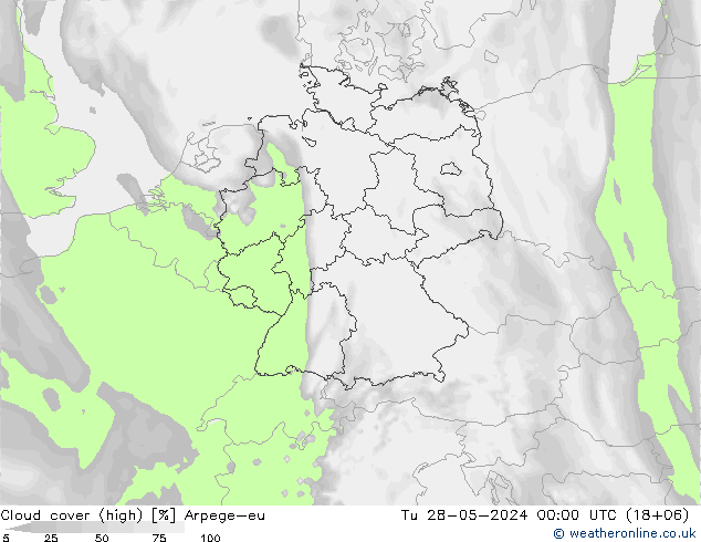 Wolken (hohe) Arpege-eu Di 28.05.2024 00 UTC