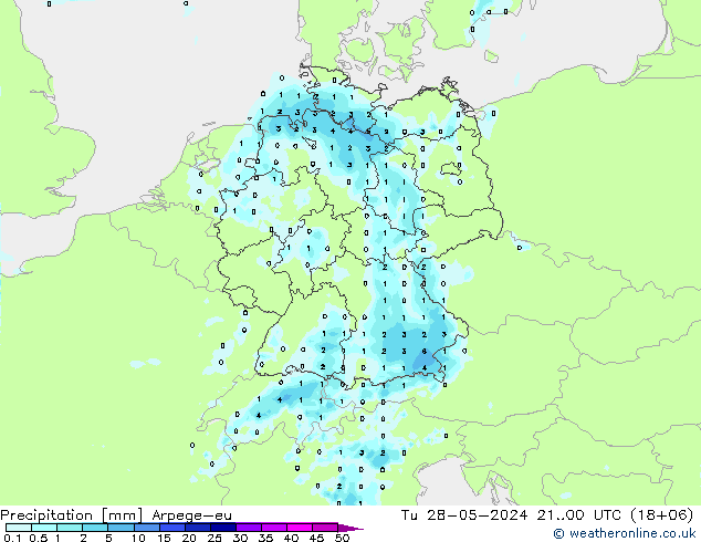 Neerslag Arpege-eu di 28.05.2024 00 UTC