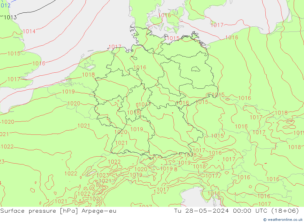 Luchtdruk (Grond) Arpege-eu di 28.05.2024 00 UTC