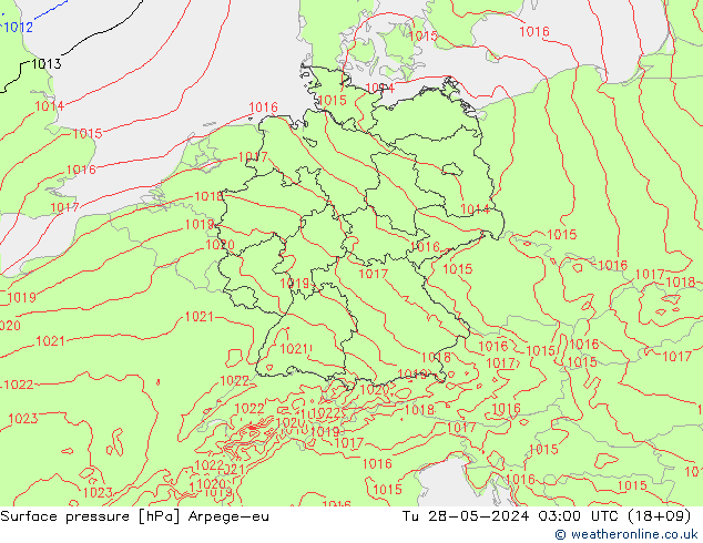 Pressione al suolo Arpege-eu mar 28.05.2024 03 UTC