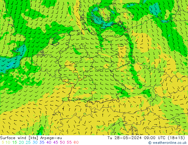 ветер 10 m Arpege-eu вт 28.05.2024 09 UTC