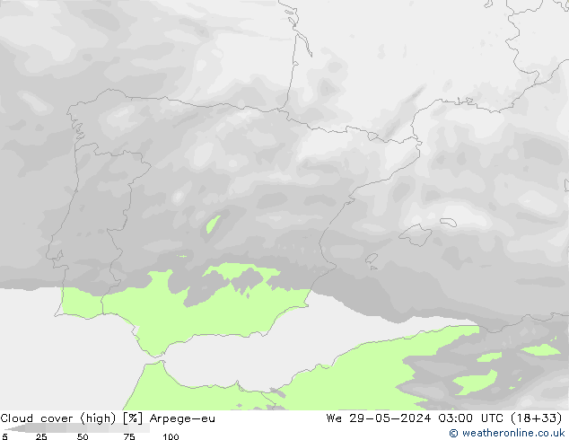 nuvens (high) Arpege-eu Qua 29.05.2024 03 UTC