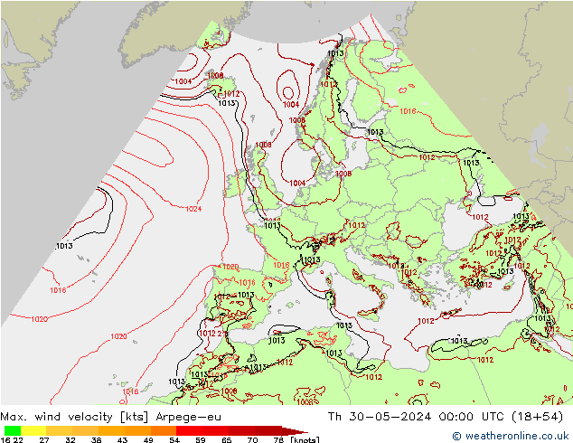 Windböen Arpege-eu Do 30.05.2024 00 UTC