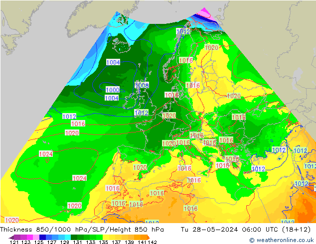 Thck 850-1000 hPa Arpege-eu Ter 28.05.2024 06 UTC