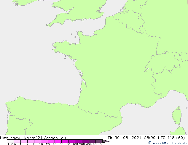 świeży snieg Arpege-eu czw. 30.05.2024 06 UTC