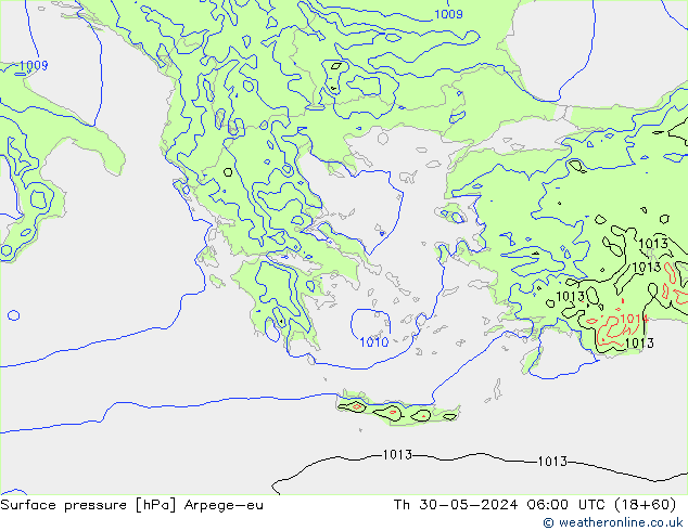 Bodendruck Arpege-eu Do 30.05.2024 06 UTC