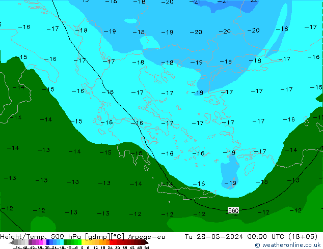 Height/Temp. 500 hPa Arpege-eu mar 28.05.2024 00 UTC