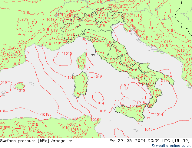 Yer basıncı Arpege-eu Çar 29.05.2024 00 UTC