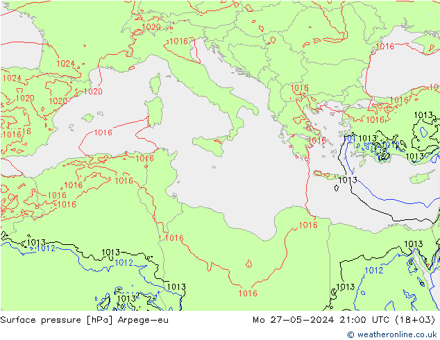 Luchtdruk (Grond) Arpege-eu ma 27.05.2024 21 UTC