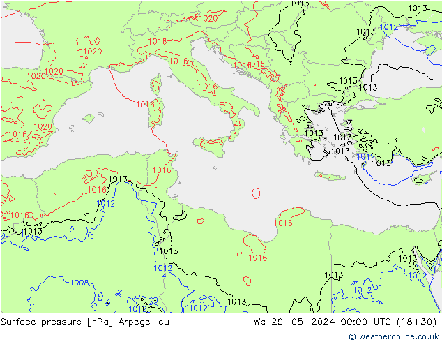 ciśnienie Arpege-eu śro. 29.05.2024 00 UTC