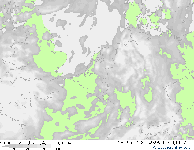 Bulutlar (düşük) Arpege-eu Sa 28.05.2024 00 UTC