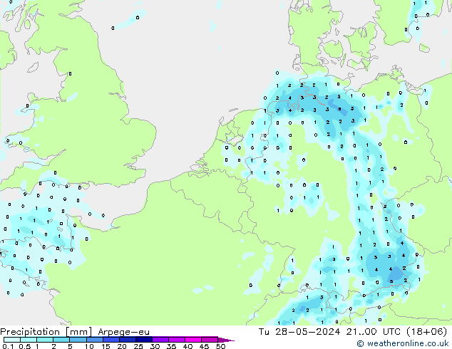 Neerslag Arpege-eu di 28.05.2024 00 UTC