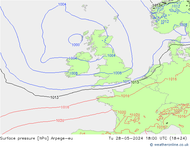 pressão do solo Arpege-eu Ter 28.05.2024 18 UTC