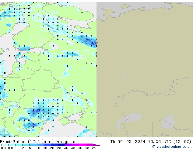 Nied. akkumuliert (12Std) Arpege-eu Do 30.05.2024 06 UTC