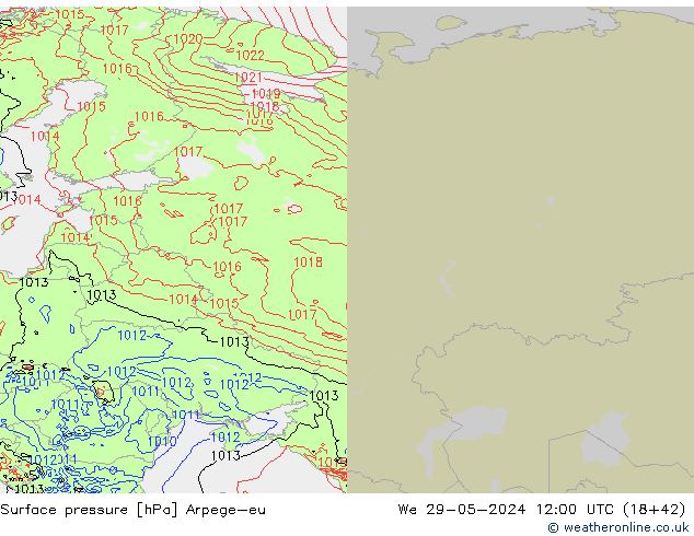 Presión superficial Arpege-eu mié 29.05.2024 12 UTC