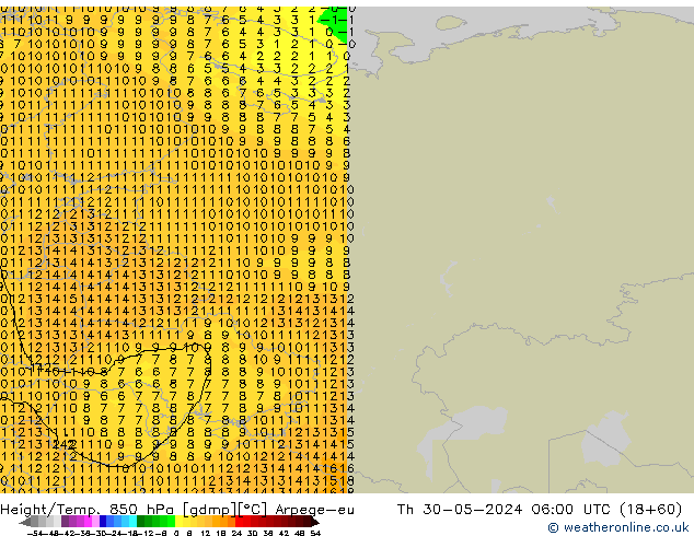 Height/Temp. 850 hPa Arpege-eu Do 30.05.2024 06 UTC