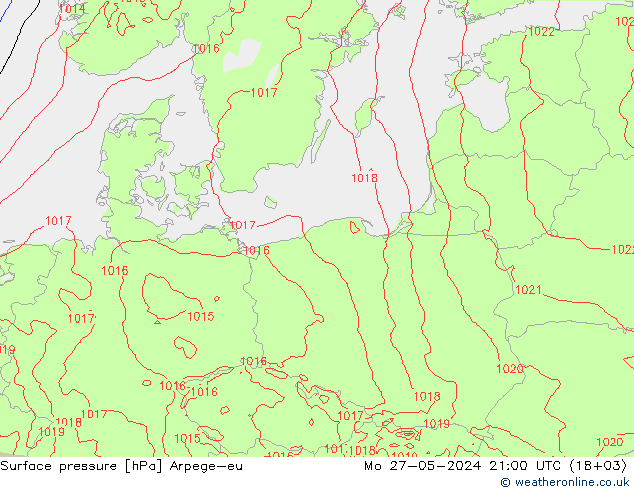 ciśnienie Arpege-eu pon. 27.05.2024 21 UTC